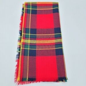 Martin Wool Plaid Scarf Red Yellow Green Blue Scarf #688